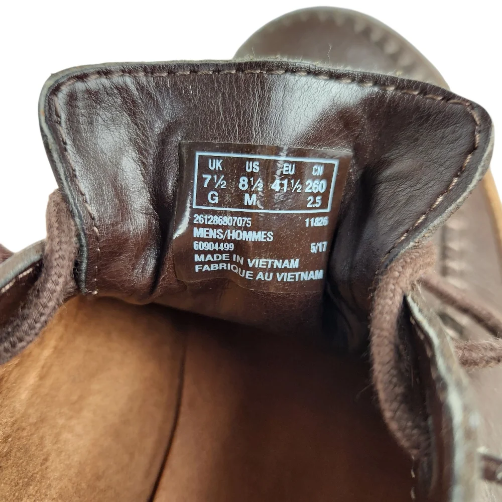 Clarks Trapell Pace Brown Leather Oxfords Moc Derby Wallabee Shoes Mens Size 8.5